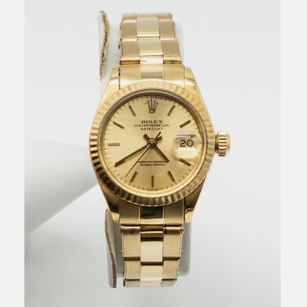 ROLEX DATEJUST PRESIDENT 18k Yellow Gold Ladies Watch PAPERS + BOX